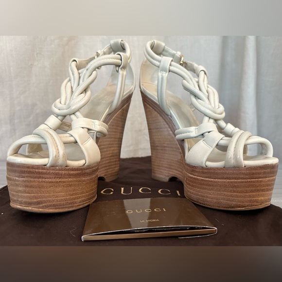 COPY - Authentic White Tom Ford KOTAO ICONIC Platform Sandals Heels, size 37.5,… - Picture 8 of 11